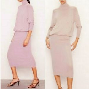 Zara NWT High Collar cowl neck Knit  Midi Dress